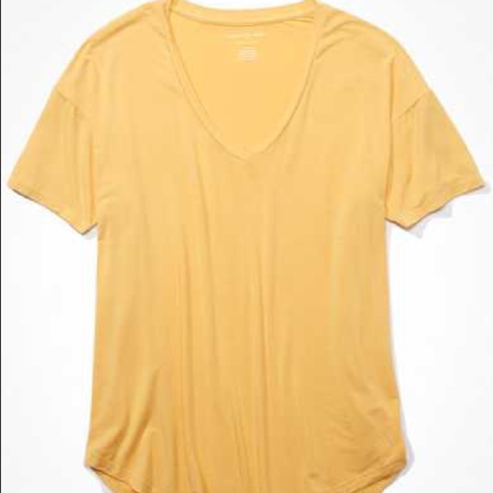 American Eagle Yellow V cut shirt.